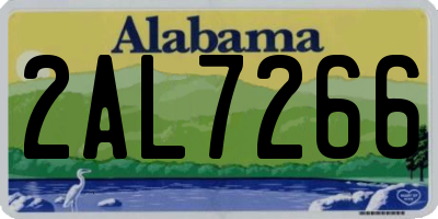 AL license plate 2AL7266