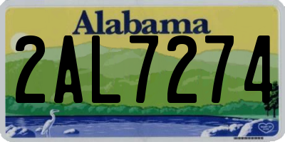 AL license plate 2AL7274