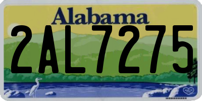AL license plate 2AL7275