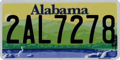 AL license plate 2AL7278