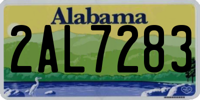 AL license plate 2AL7283