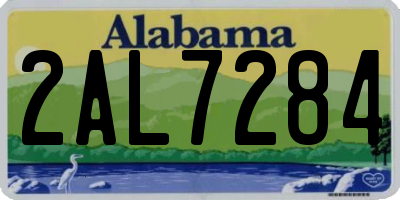 AL license plate 2AL7284