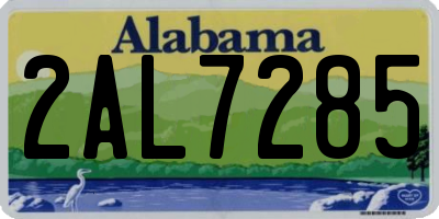 AL license plate 2AL7285