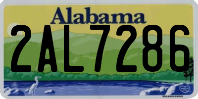 AL license plate 2AL7286
