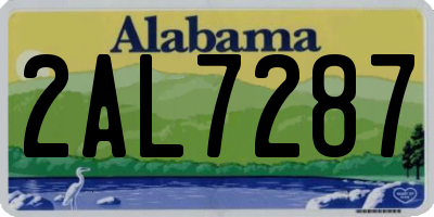 AL license plate 2AL7287