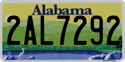 AL license plate 2AL7292