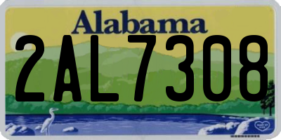 AL license plate 2AL7308