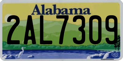 AL license plate 2AL7309
