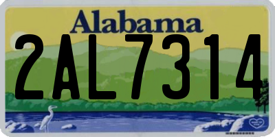 AL license plate 2AL7314