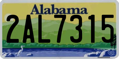 AL license plate 2AL7315