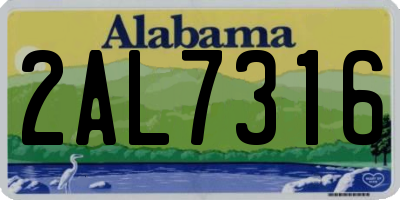 AL license plate 2AL7316