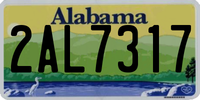AL license plate 2AL7317