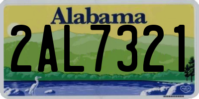 AL license plate 2AL7321