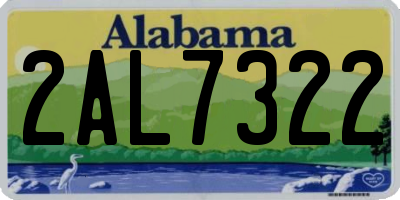 AL license plate 2AL7322