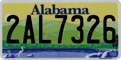 AL license plate 2AL7326