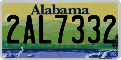 AL license plate 2AL7332