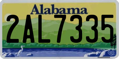 AL license plate 2AL7335