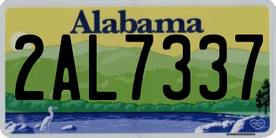AL license plate 2AL7337