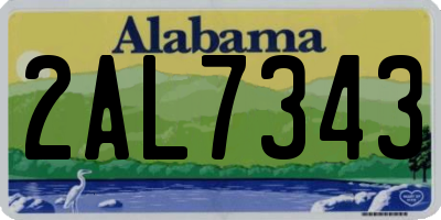 AL license plate 2AL7343