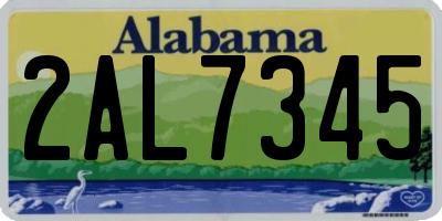 AL license plate 2AL7345