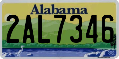 AL license plate 2AL7346