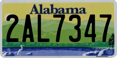 AL license plate 2AL7347