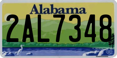 AL license plate 2AL7348