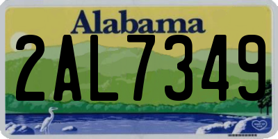 AL license plate 2AL7349
