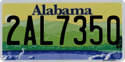 AL license plate 2AL7350