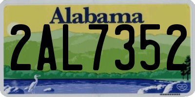 AL license plate 2AL7352