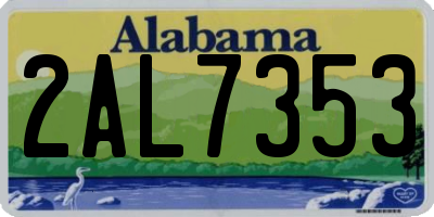AL license plate 2AL7353
