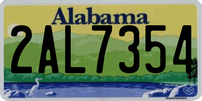 AL license plate 2AL7354