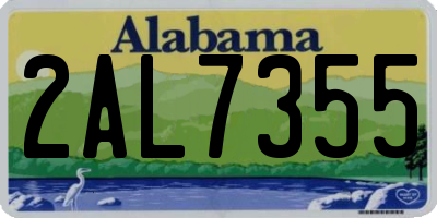 AL license plate 2AL7355