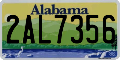 AL license plate 2AL7356