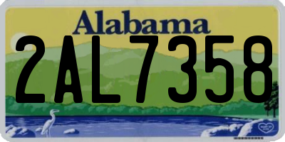 AL license plate 2AL7358