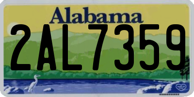 AL license plate 2AL7359