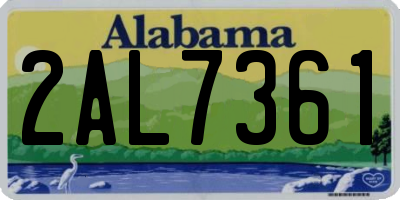 AL license plate 2AL7361