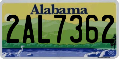 AL license plate 2AL7362