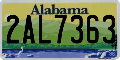 AL license plate 2AL7363