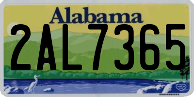 AL license plate 2AL7365