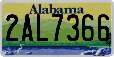 AL license plate 2AL7366