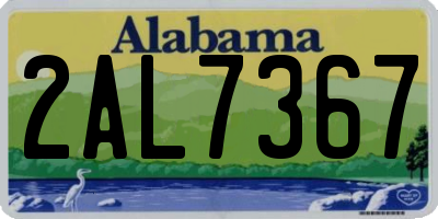 AL license plate 2AL7367