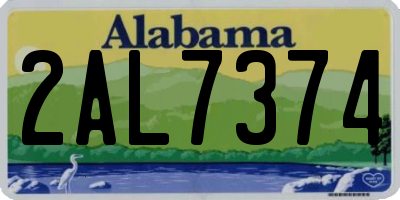 AL license plate 2AL7374