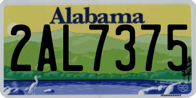 AL license plate 2AL7375
