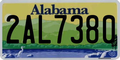 AL license plate 2AL7380