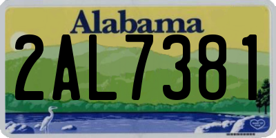 AL license plate 2AL7381