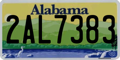 AL license plate 2AL7383