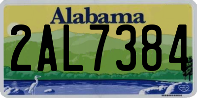 AL license plate 2AL7384