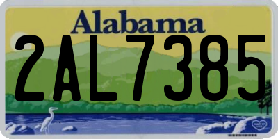 AL license plate 2AL7385