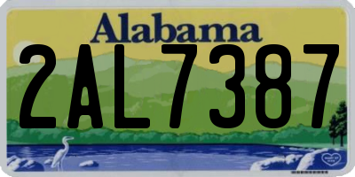 AL license plate 2AL7387